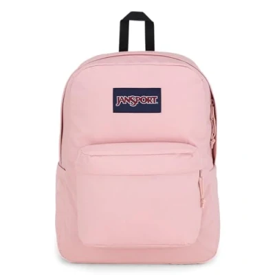 Image of JANSPORT SuperBreak Backpack School, Travel, or Work Bookbag with Water Bottle Pocket, Misty Rose