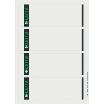 Image of Leitz PC Printable Paper Labels, Grey, 61.5 x 192 mm, 100/Box, for 80 mm Lever Arch Files