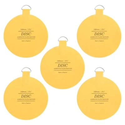 Image of WINSOME Disc Plate Hangers for Walls Strong Invisible Holder Self Adhesive Stick On Hooks Picture Hanging Wall Disk, 140mm / 5.5&#039;&#039; , (Pack of 5)
