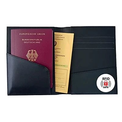 Image of SIGEL CO903 Travel Document Organiser, vaccination card cover, RFID blocking foil, black Conceptum