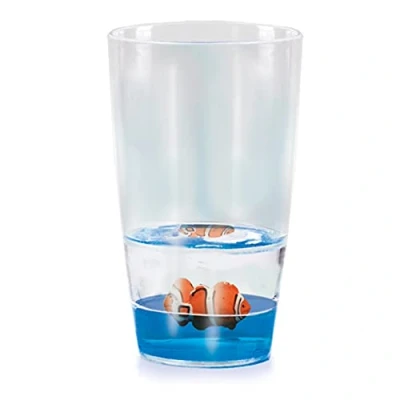 Image of Floatarama Tumbler Clown Fish from Deluxebase. Acrylic Drinking Glass with Floating Animal Figurines. 250ml BPA Free for Children and Adults.
