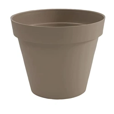 Image of EDA Round Tuscany Flower Pot Diameter 25 cm Volume 6 L x H 21 Taupe