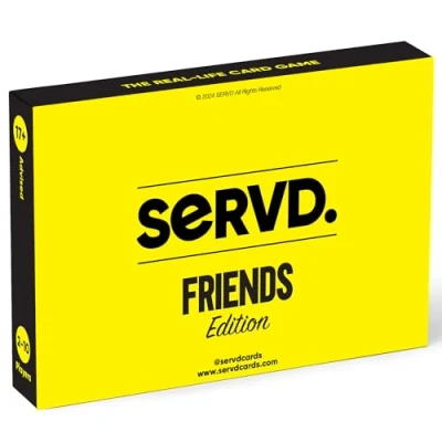 Image of SERVD Friends Edition The Hilarious Real Life Party Card Game for Adults Injects Fun &amp; Strategy into Time Spent with Family Games Night, Parties Vacations