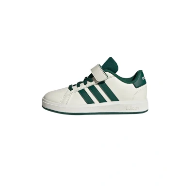 Image of adidas Unisex Kids Grand Court 2.0 Shoes Tennis Shoes, Off White Collegiate Green Core Black, 1.5 UK Child