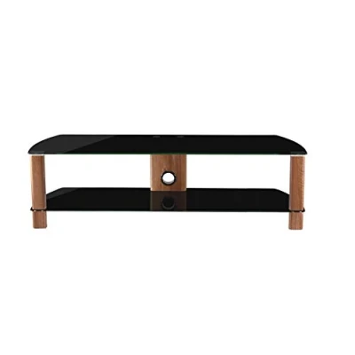 Image of Alphason Century 1500 TV Stand Walnut &amp; Black Glass