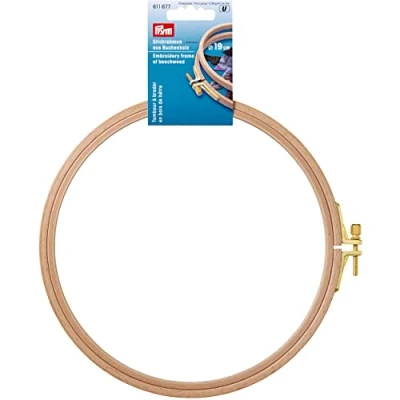 Image of Prym Natural Coloured (0.8x19cm) Beech Wood Embroidery Frame with Brass Screw 1 Piece