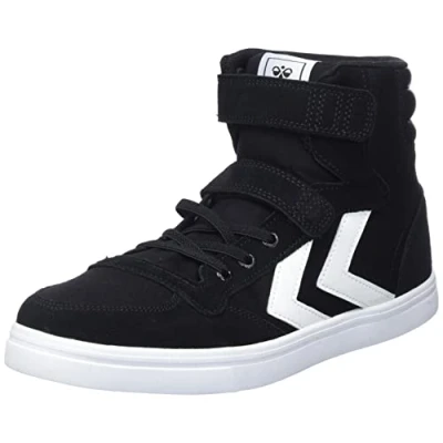 Image of hummel Slimmer Stadil HIGH JR Hi Top Trainers, Black, 10 UK Child