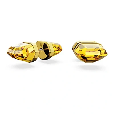 Image of Swarovski Lucent stud earrings, Yellow, Gold tone plated