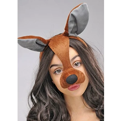 Image of Struts Australian Kangaroo Fancy Dress Mask On Headband Headpiece with Ears