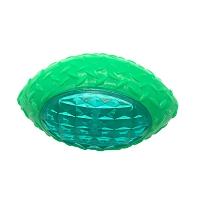 Image of jojobasec Dog Puppy Rubber Football Shape LED Light Sound Bouncy Ball Tooth Chew Molar Interactive Training Toy Pet Supplies
