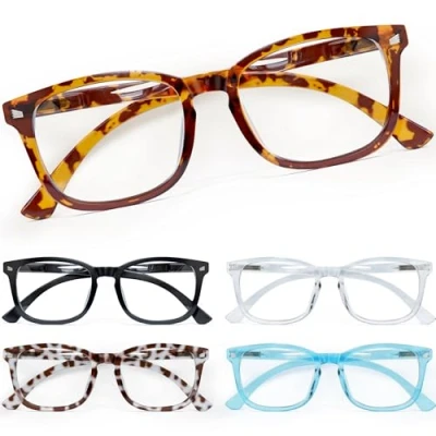 Image of CCVOO 5 Pack Reading Glasses Blue Light Blocking With Case, Filter UV Ray/Glare Computer Readers Fashion Nerd Eyeglasses Women/Men (A2 Case,2.50)
