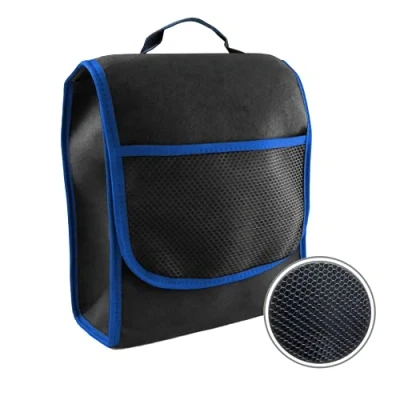 Image of Car Boot Bag Small made of durable Felt Organiser Tool Storage with Hook &amp; Loop Fastener L&amp;P A0117 6 (Black Blue)