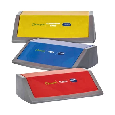 Image of Addis Red/Yellow/Blue Recycling Bin Kit Lids Metallic (3 Pack)