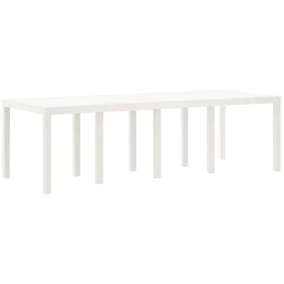 Image of vidaXL Garden Table White 250x100x73 cm Poly Rattan