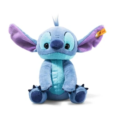 Image of Steiff Disney Originals Stitch Cuddly Toy, Cute Stuffed Toy with Plastic Eyes, Children, Boys &amp; Girls, Soft Friends, Plush 22 cm, Medium Blue, 024696