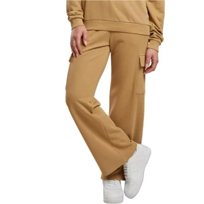 Image of Urban Classics Baggy Terry Cargo trousers, Women&#039;s, Size: Large, Unionbeige