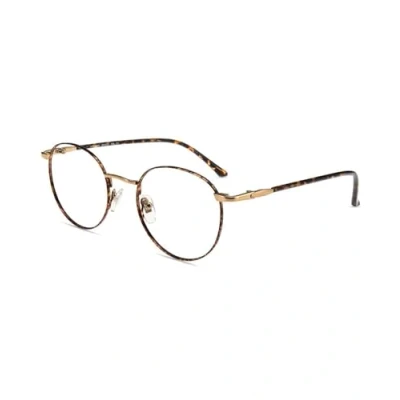 Image of Firmoo Blue Light Blocking Reading Glasses 0.0 for Women Men with Protection, Anti Glare Computer Tortoise Shell, Round Metal Frame
