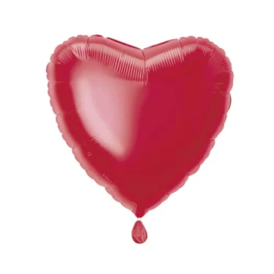 Image of Solid Red Heart Foil Balloon (45cm) 1 Count Stunning and Romantic Love Celebration Decoration