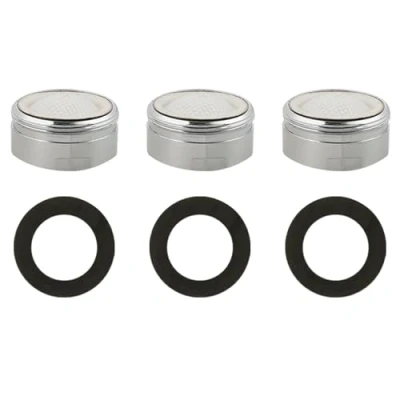 Image of Tabanzhe 3 PCS Tap Faucet Aerator,24mm Kitchen Sink Filter,Faucet Flow Restrictor with Rubber,M24 Aerator Replacement Parts Insert Nozzle
