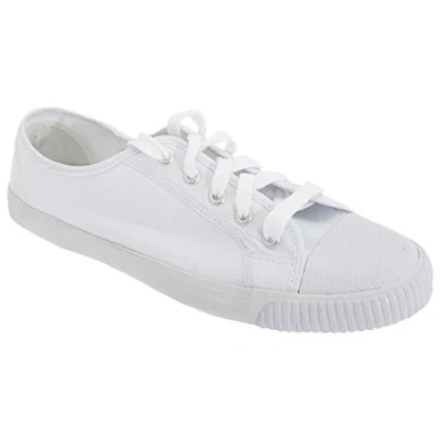 Image of Mens Old School White Classic Toe Cap plimsolls.Pumps. (UK 7/EU 40)