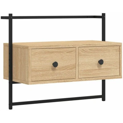 Image of vidaXL TV Cabinet Wall mounted Sonoma Oak 60.5x30x51 cm Engineered Wood