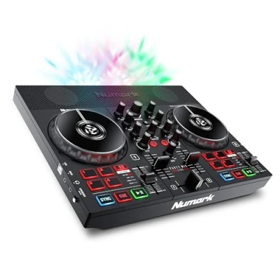 Image of Numark Party Mix Live DJ Controller with Built in Speakers, Lights and Mixer, Complete Set Mixer Audio Interface + Serato Lite