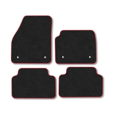 Image of Car Mats Compatible with Jaguar E Pace (2017 2021) Tailored Fit Red Carpet Floor Set Accessory Custom 4 Pieces Anti Slip Backing &amp; Binding Trim Edge
