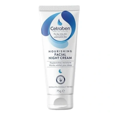 Image of Cetraben Moisturising Facial Night Cream, For Dry Sensitive and Eczema Prone Skin, Dermatologically Tested, Daily Application, 1 x 75g