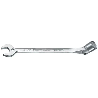 Image of Gedore 53410 10 mm Combination Swivel Head Wrench Silver