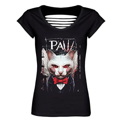 Image of Grindstore Women&#039;s Horror Paw Razor Back T shirt Black