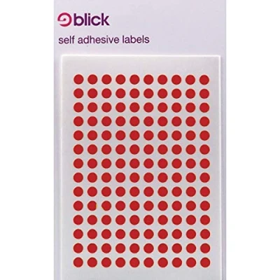 Image of Blick Coloured Labels in Bags Round Dia(1000)+A Free Pen (RED 5mm)