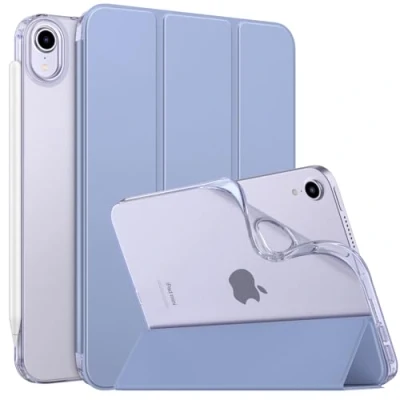 Image of MoKo Case Fit New iPad Mini 7 (A17 Pro) 2024, 6th Generation 2021 (8.3 inch), 6 Case, Soft TPU Translucent Frosted Back Cover for 7th, Grayish Purple