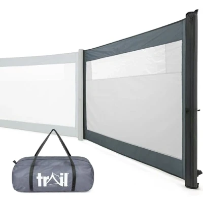 Image of Trail Air Windbreak Single Extension Panel, Inflatable Camping Windbreaker Extender, Modular Windshield Add On Section, TPU Poles, Kador Strip Awning Channel Fixing (L195cm x H130cm)