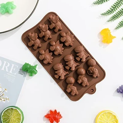 Image of TTOA 1 Pc Dinosaur Silicone Mould Chocolate Ice Cube Jelly Cake Decoration