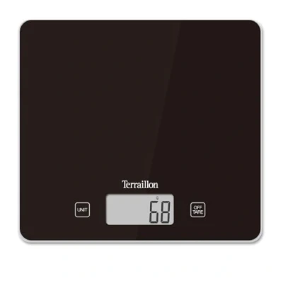 Image of Terraillon Kitchen Scales, Tare, Liquid Conversions, Ultra Fine, 5 kg Capacity, Classic, Black