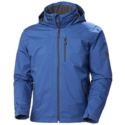 Image of Helly Hansen Mens Crew Hooded Midlayer Jacket, Deep Fjord, S EU
