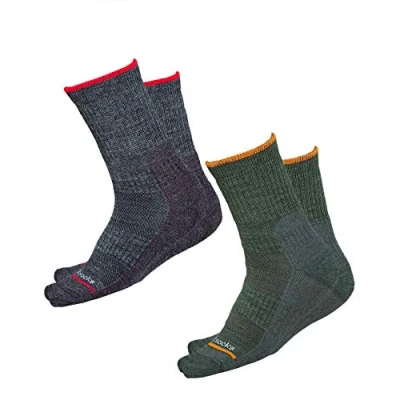 Image of vitsocks Women&#039;s Merino Wool HIKING WALKING Boot Socks Thick Anti Blister Breathable Warm, 2 pack: olive grey, 3 5.5