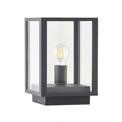 Image of Outdoor Lights &#039;Giavanna&#039; dimmable (Modern) in Silver Made of Aluminium (1 Light Source, E27) from Lindby Pillar Lights, Garden Light, Path Bollard lamp,