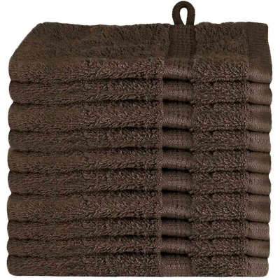 Image of vidaXL Guest Towel 10 pcs Brown 15 x 21 cm Cotton