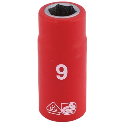 Image of Draper Fully Insulated VDE Socket, 1/4&quot; Sq. Dr., 9mm