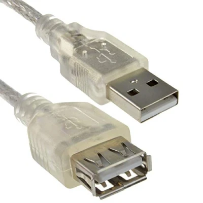 Image of kenable CLEAR USB 2.0 Extension Cable A to Female Lead 24AWG Ferrite 1m [1 metres]