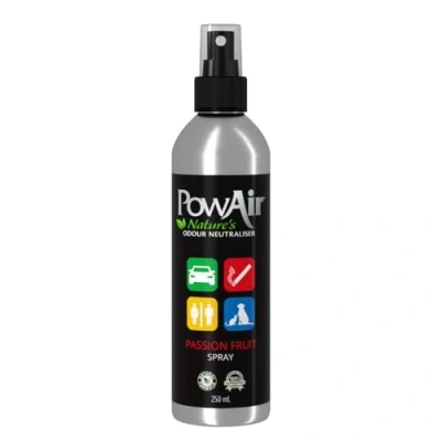 Image of PowAir Natural Odour Neutraliser Spray Passion Fruit Scent, Non Aerosol Eliminator for Smoke, Pet, and Food Smells 250ml