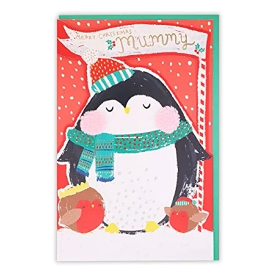 Image of Clintons: Mummy Penguin Christmas Card, Multi Colour, 155 x 235, 1148035