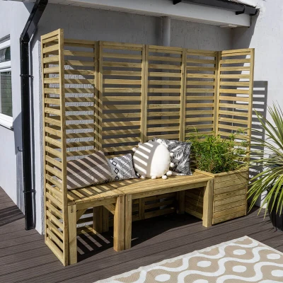Image of 6&#039;9 x 1&#039;9 Forest Modular Wooden Garden Seating Set Number 2 (2.06m 0.53m)
