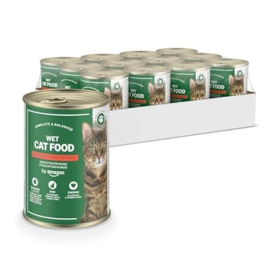 Image of by Amazon Wet Cat Food Can Beef Chunks in Gravy 12 pack