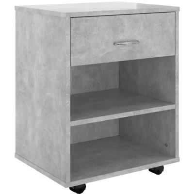 Image of vidaXL Rolling Cabinet Concrete Grey 46x36x59 cm Engineered Wood