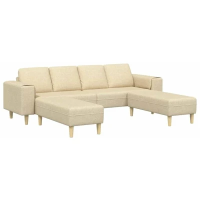 Image of vidaXL Sofa Set 3 pcs Cream Fabric