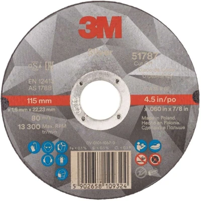 Image of 3M Silver Cut Off Wheel, T41, 115 mm x 1.6 22.2