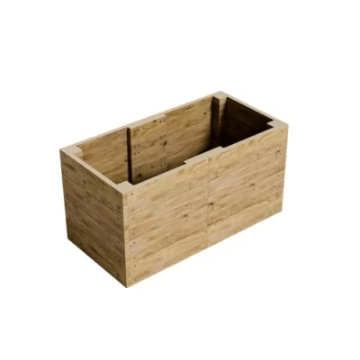Image of Gro Garden Products Wooden Raised Bed 60cm L x 120cm W H Large Planters for Vegetables, Herbs, or Flowers Trough Planter Box with FSC Tanalised Timber