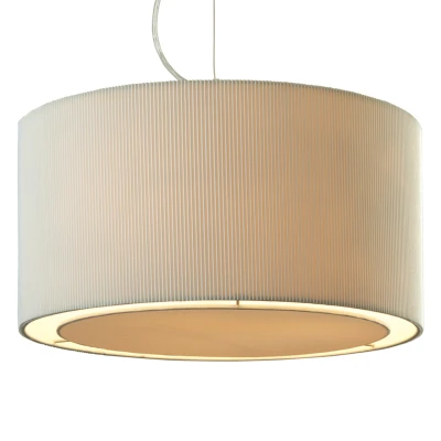 Image of Clio 3 Light Round Ceiling Pendant Chrome, Cream, E27
